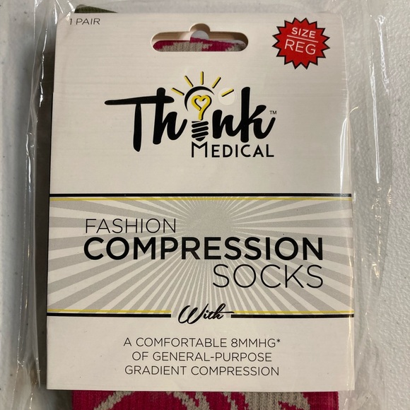 Think Medical Vine Print Compression Socks, Reg. - Picture 2 of 5